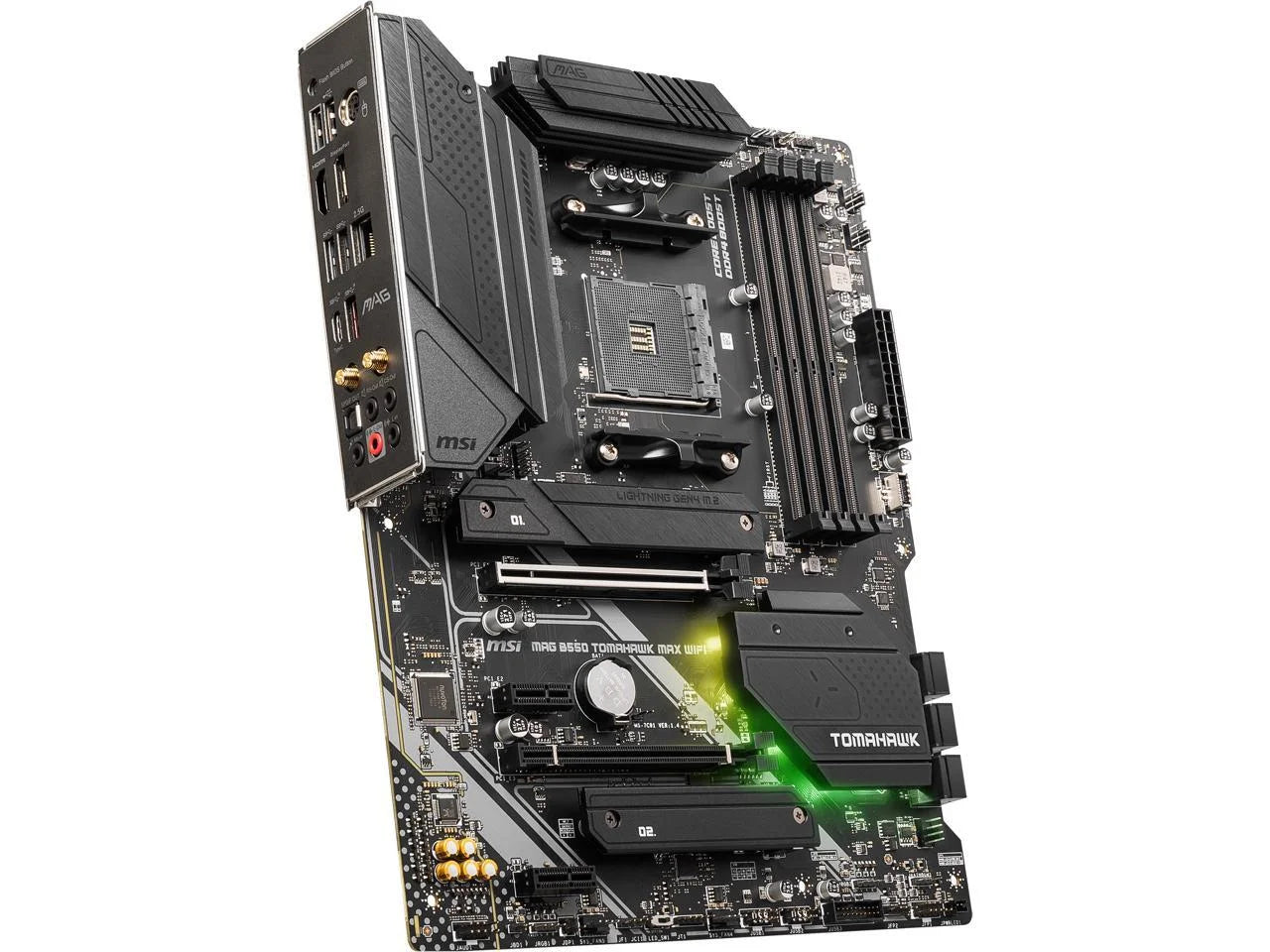 MAG B550 Tomahawk MAX Wifi Gaming Motherboard (AMD AM4, DDR4, Pcie 4.0, SATA 6Gb/S, M.2, USB 3.2 Gen 2, HDMI/DP, ATX, Wi-Fi 6E, AMD Ryzen 5000 Series Processors)