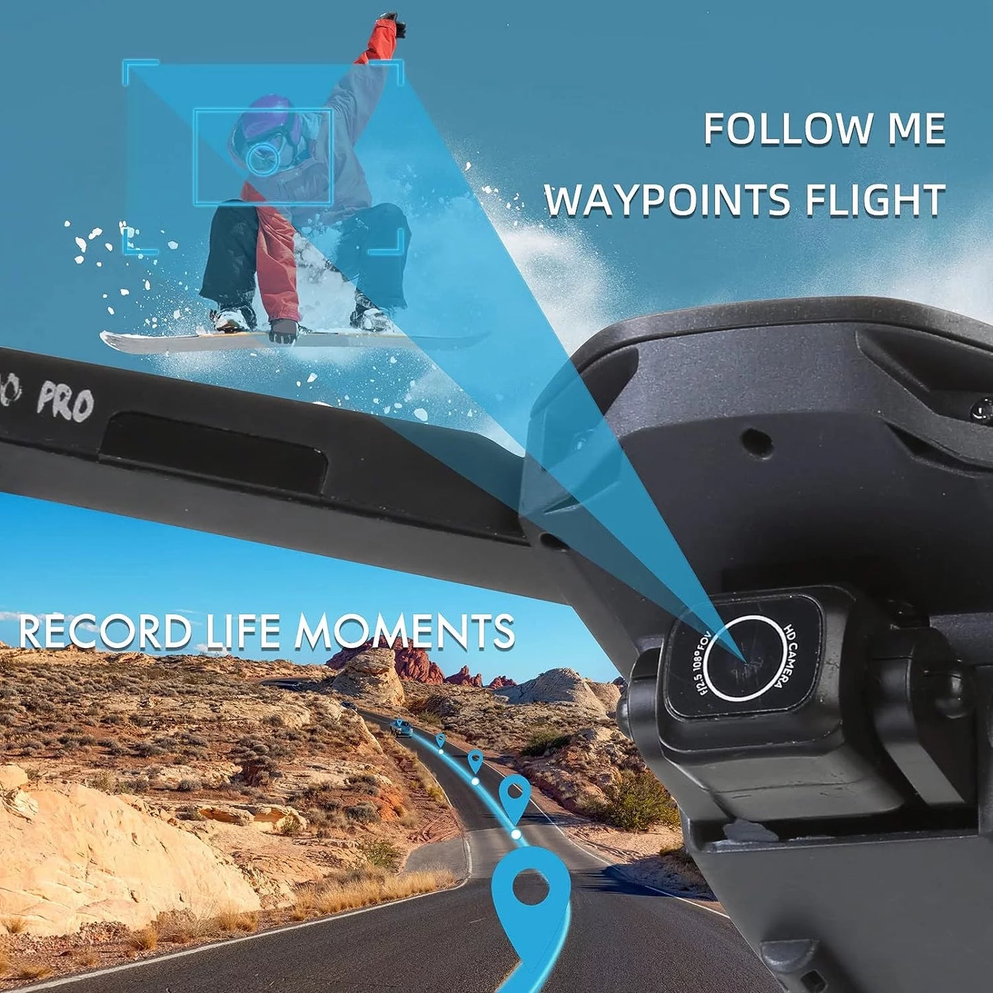 Drone with 4K Camera for Adults and Beginners, 5G Wifi Transmission, 40 Minutes Flight Time,Orange