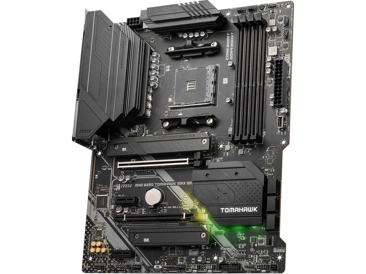 MAG B550 Tomahawk MAX Wifi Gaming Motherboard (AMD AM4, DDR4, Pcie 4.0, SATA 6Gb/S, M.2, USB 3.2 Gen 2, HDMI/DP, ATX, Wi-Fi 6E, AMD Ryzen 5000 Series Processors)