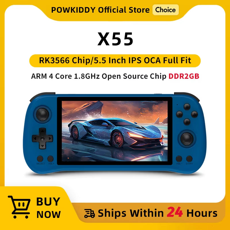 X55 5.5 INCH 1280*720 IPS Screen RK3566 Handheld Game Console Open-Source Retro Console Children'S Gifts