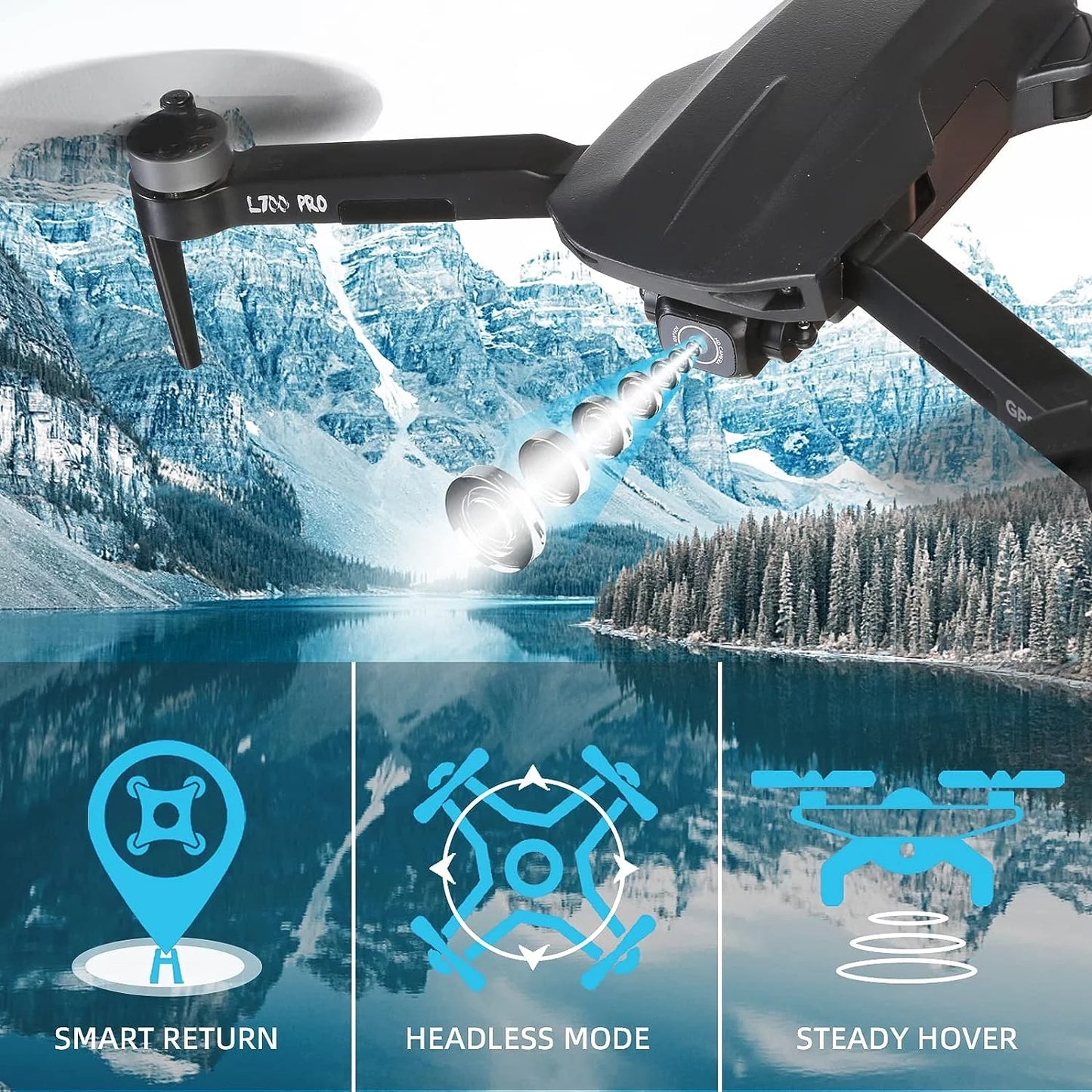 Drone with 4K Camera for Adults and Beginners, 5G Wifi Transmission, 40 Minutes Flight Time,Orange