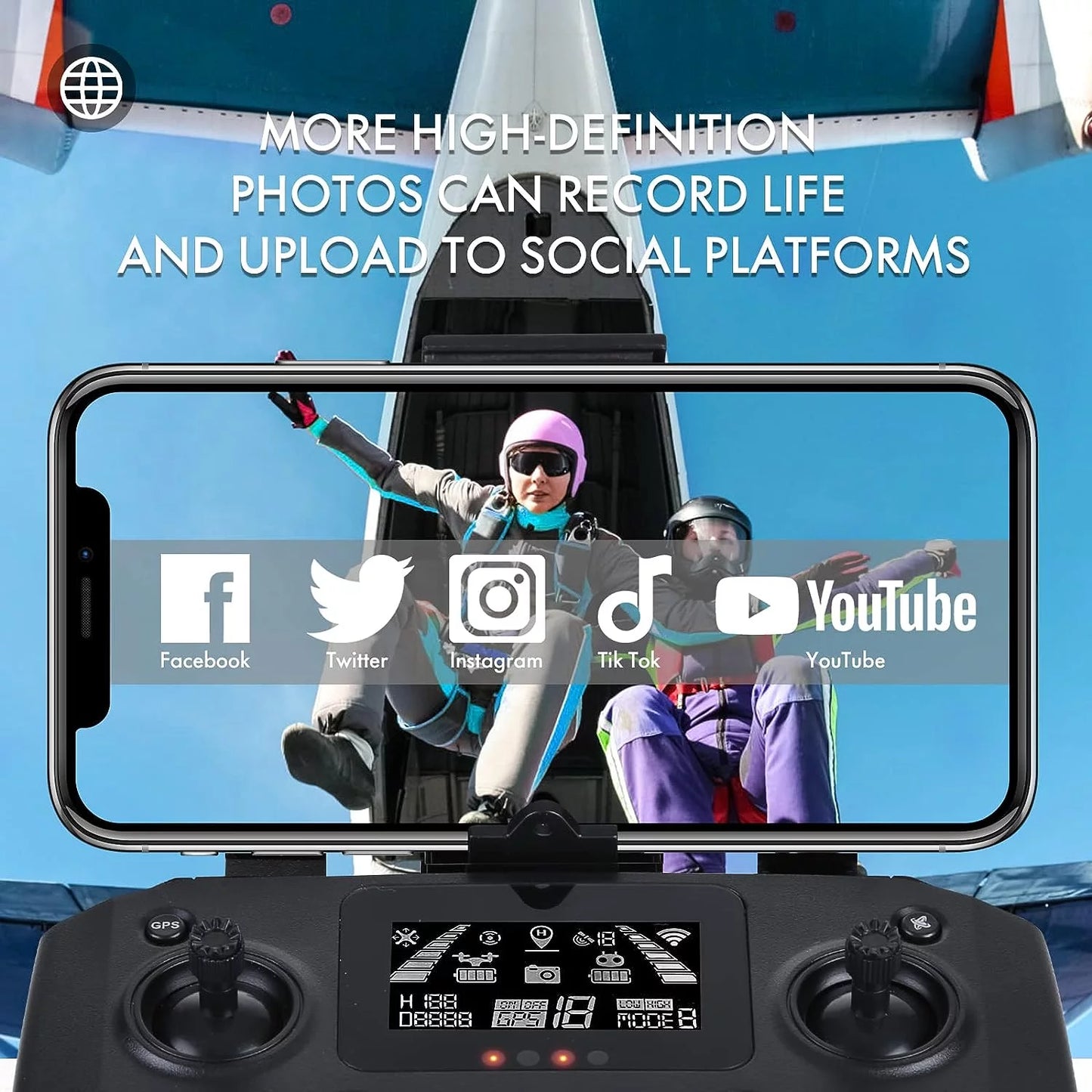 Drone with 4K Camera for Adults and Beginners, 5G Wifi Transmission, 40 Minutes Flight Time,Orange